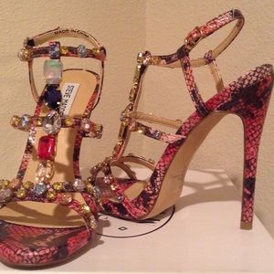 Steve Madden Jeweled Faux Snake Sandals SALE